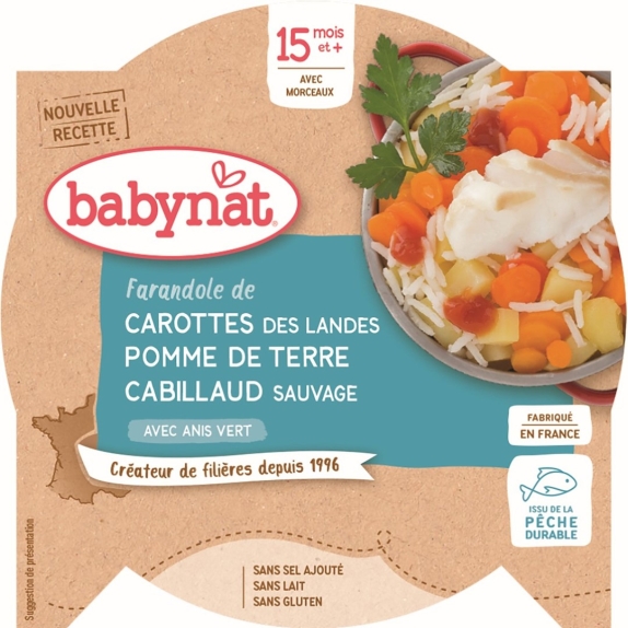 Danie mix warzyw z dorszem i ryżem od 15 miesiąca bezglutenowe 260 g Babynat cena 12,00zł