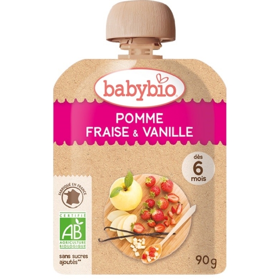Deser waniliowy jabłkowo-truskawkowy od 6 miesiąca bezglutenowy 90 g BIO Babybio cena 4,19zł