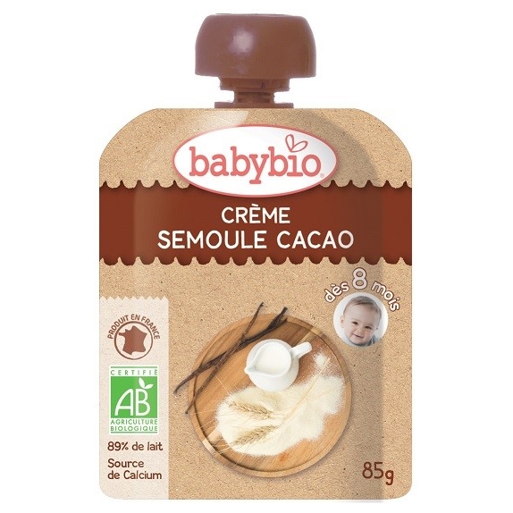 Deser mleczny z semoliną kakaowy od 8 miesiąca 85 g BIO Babybio cena 6,41zł