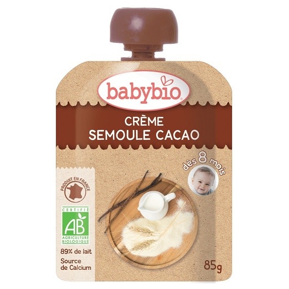Deser mleczny z semoliną kakaowy od 8 miesiąca 85 g BIO Babybio cena 6,10zł