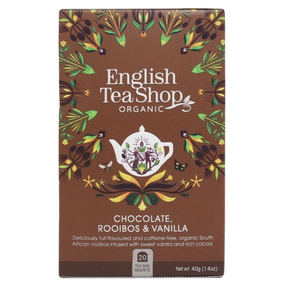Herbata ziołowa rooibos z ziarnami kakaowca i laską wanilii 20saszetek x 2g (40 g) BIO English tea cena 15,09zł