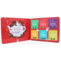 Zestaw herbatek premium holiday collection w ozdobnej czerwonej puszce 36 sasz BIO English tea