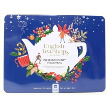 Zestaw herbatek premium holiday collection w ozdobnej niebieskiej puszce 36 sasz BIO English tea