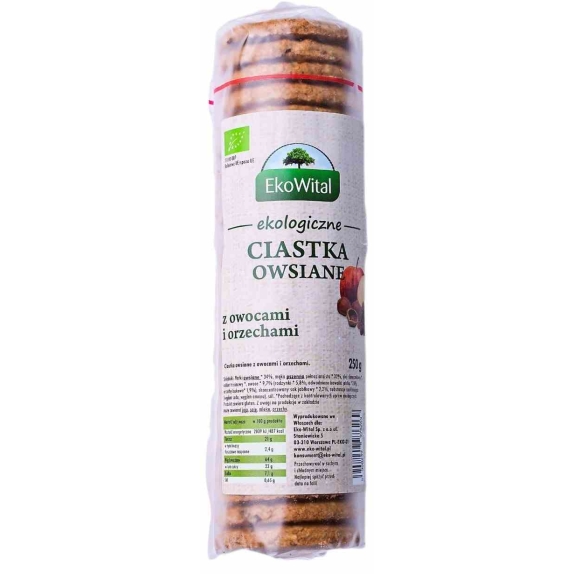 Ciastka owsiane z owocami i orzechami 250 g BIO Eko-Wital cena 9,25zł