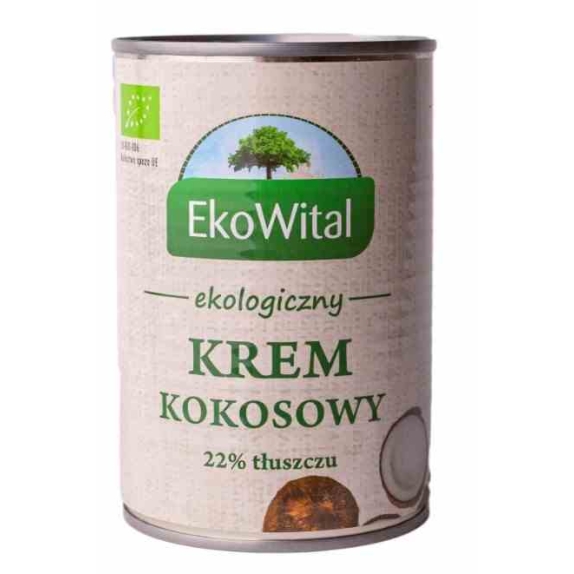 Krem kokosowy 22% tłuszczu ( mleczko kokosowe ) 400 ml BIO Eko-Wital cena €1,98
