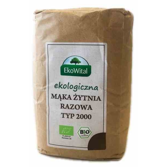 Mąka żytnia razowa typ 2000 1 kg BIO Eko-Wital cena 7,39zł