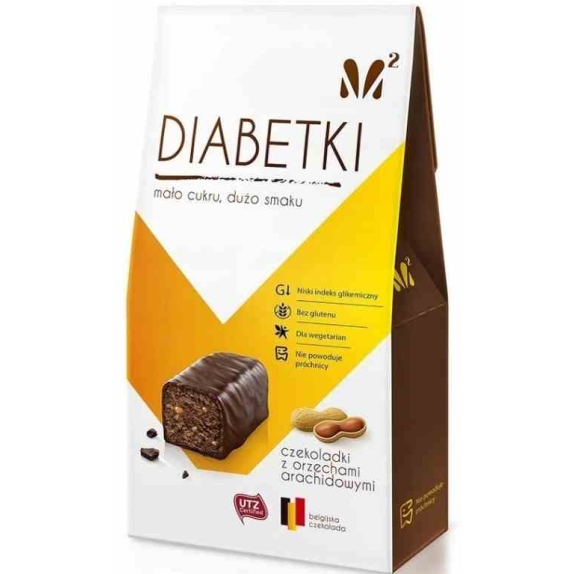 Czekoladki orzech arachidowy bez cukru 100 g Diabetki cena 2,54$