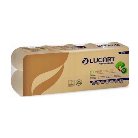 Papier ekologiczny toaletowy Econatural, 100% celuloza, 2 warstwy, 10 rolek, 160 listków  Lucart  cena €3,40