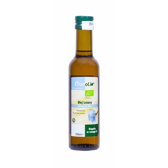 Olej lniany tłoczony na zimno 250 ml BIO Crudolio cena 19,99zł