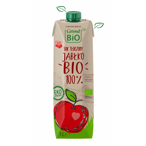Sok jabłkowy tłoczony 100% NFC 1 l BIO SokPol cena 5,75zł