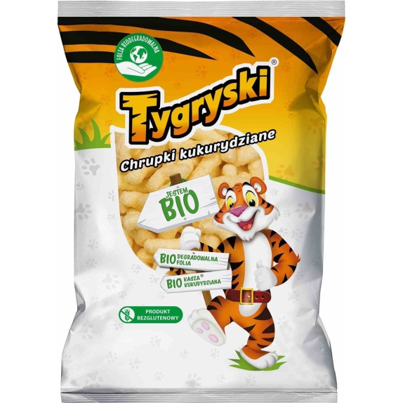 Chrupki kukurydziane bezglutenowe 50 g BIO Tygryski cena 2,59zł