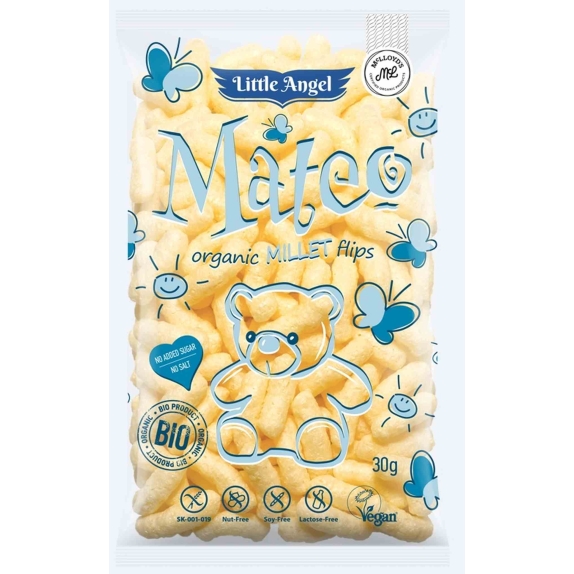 Chrupki kukurydziano-jaglane Mateo od 7 miesiąca bezglutenowe 30 g BIO Little Angel cena 0,99$