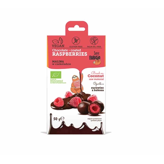 Malina liofilizowana w czekoladzie 50 g BIO Super Fudgi cena 4,16$