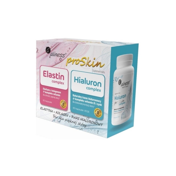 Aliness ProSkin (Elastin Complex + Hialuron Complex) 2 x 60kapsułek cena 34,83$