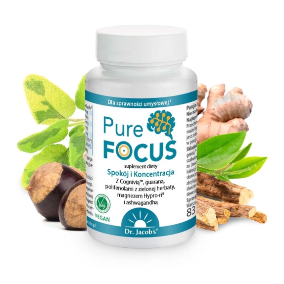 Dr Jacobs Pure Focus Spokój i koncentracja 100tabletek cena 86,90zł