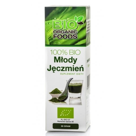 Młody jęczmień 30 g Bio Organic Foods cena 25,95zł