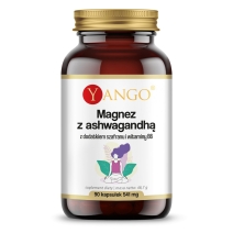 Magnez z ashwagandhą z dodatkiem szafranu i witaminy B6 90 kapsułek Yango