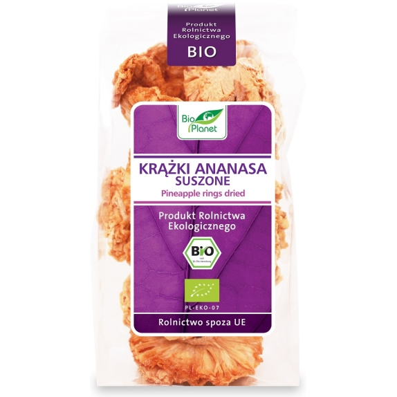 Krążki ananasa suszone 100 g BIO Bio Planet cena 11,25zł