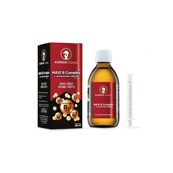 Końska dawka Maxi  B complex+ cynamonowiec cejloński 250 ml cena 67,50$