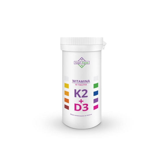 Witamina K2 MK7 100mcg + D3 50mcg 60 tabletek Soul Farm cena 22,45zł