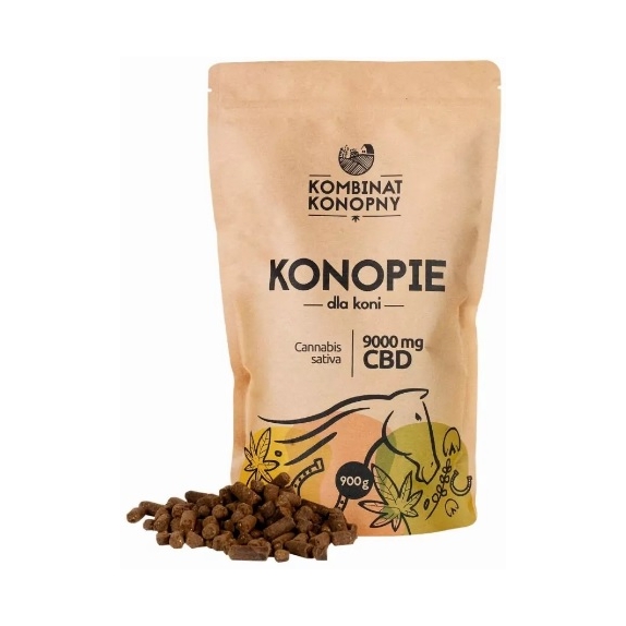 Konopie dla koni karma uzupełniająca CBD 9000 mg 900 g Kombinat Konopny cena 85,00zł