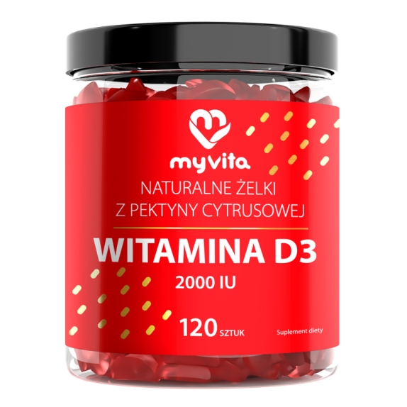 MyVita naturalne żelki witamina D3 2000IU 120 sztuk cena €9,94