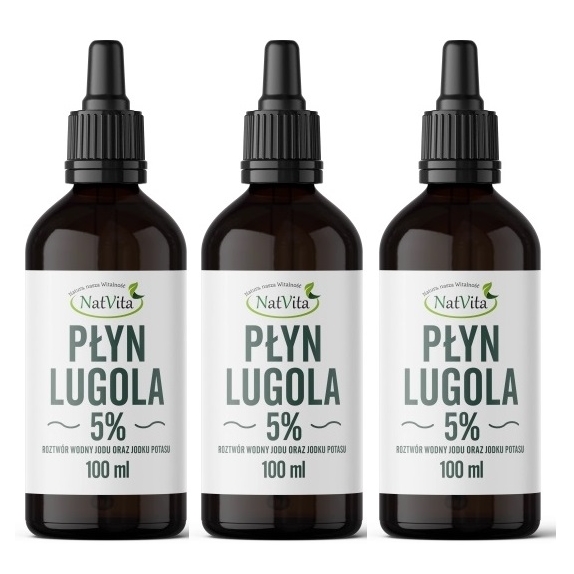 Płyn Lugola 5% JOD Nieorganiczny Czysty Natvita 3 x100 ml cena 34,83$