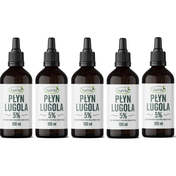 Płyn Lugola 5% JOD Nieorganiczny Czysty Natvita 5 x100 ml cena 57,91$