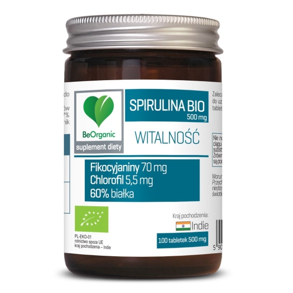 BeOrganic Spirulina BIO 100 tabletek cena 27,85zł