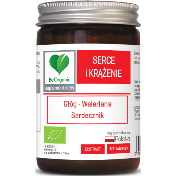 BeOrganic Tabletek wspomagające serce i krążenie BIO 100 tabletek cena 44,79zł