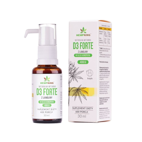 Witamina D3 Forte w oleju konopnym 30 ml Hempking cena €7,91