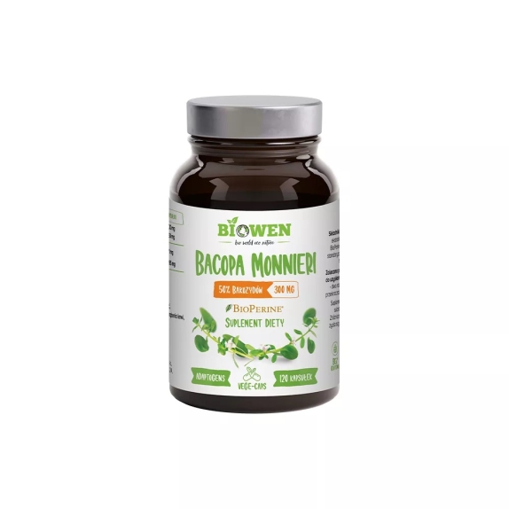 Bacopa Monnieri 300 mg ekstrakt 120 kapsułek Biowen cena 12,96$