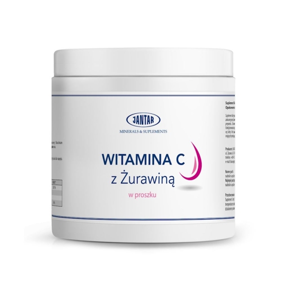 Jantar Witamina C z żurawiną 1000mg w proszku 300 g cena 86,69zł