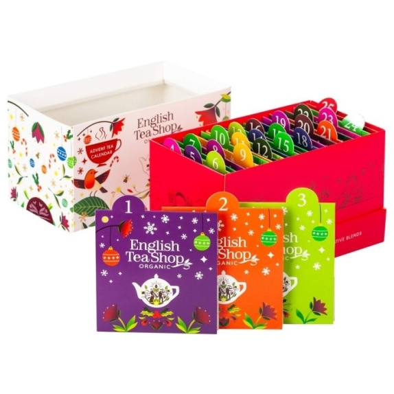 Zestaw herbatek Kalendarz adwentowy w białym pudełku 25 saszetek 50g BIO English Tea cena 29,00zł