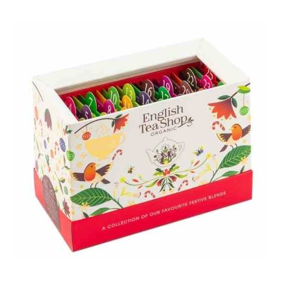 Zestaw herbatek Kalendarz adwentowy w białym pudełku 25 saszetek 50g BIO English Tea cena 35,59zł