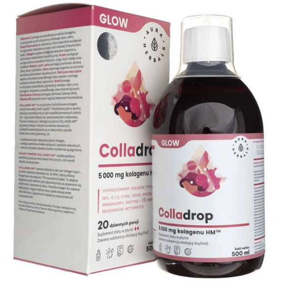 Colladrop Glow 5000 mg 500 ml Aura Herbals  cena 19,43$