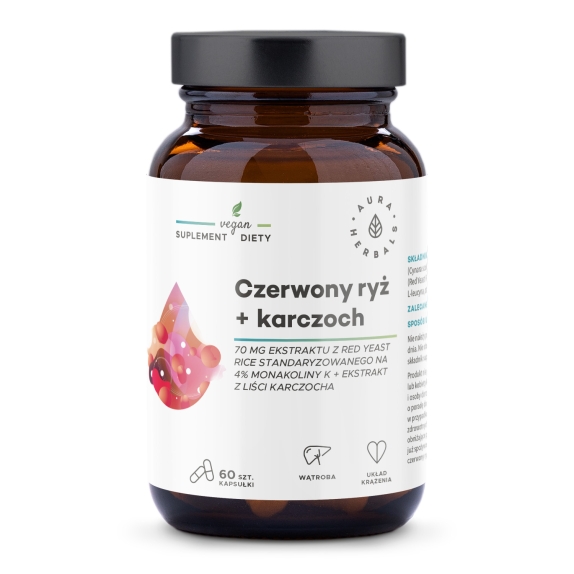 Czerwony ryż + karczoch 60 kap Aura Herbals  cena 26,99zł