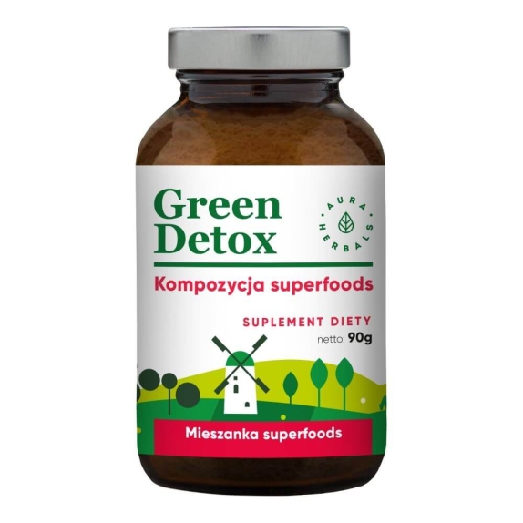 Green detox proszek 90 g Aura Herbals cena 19,79zł
