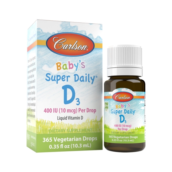 Carlson Labs baby's super daily D3 400IU witamina D3 dla dzieci 10 ml cena 65,99zł