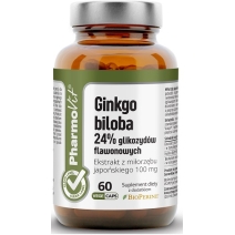 Pharmovit ginkgo biloba 24% glikozydów flawonowych (miłorząb japoński) 60 kapsułek 