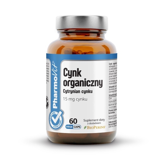 Pharmovit Cynk organiczny 15mg 60 kapsułek cena 29,49zł