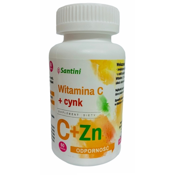 Witamina C 1000mg + Cynk 10mg 60 tabletek Santini cena 15,45zł