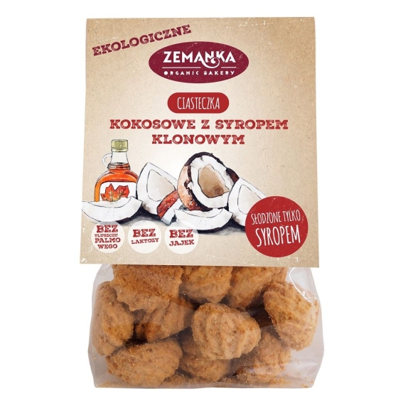 Ciastka kokosowe z syropem klonowym BIO 100g Zemanka cena 10,19zł