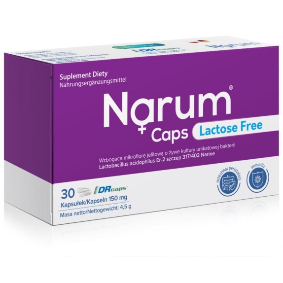 Narum Caps Lactose Free 30 kapsułek cena €11,07