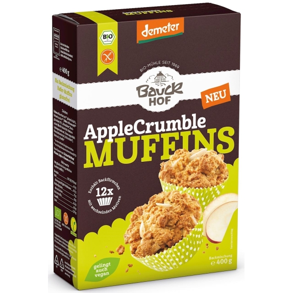 Mieszanka na muffinki z jabłkiem bezglutenowe Demeter BIO 400g Bauck Hof cena 4,18$