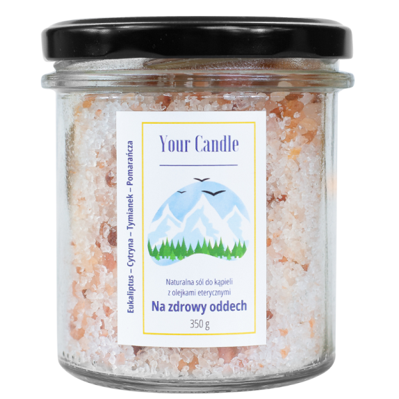 Your Candle sól do kąpieli naturalna z olejkami eterycznymi na zdrowy oddech 350 g cena 35,19zł