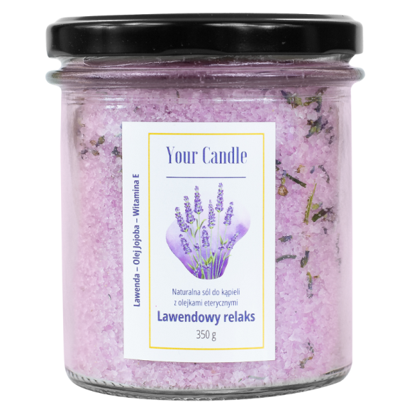 Your Candle sól do kąpieli naturalna z olejkami eterycznymi lawendowy relaks 350 g cena 33,95zł