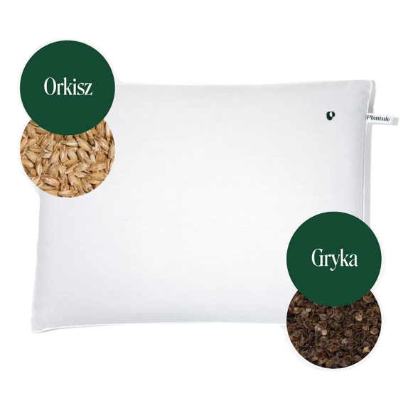 Poduszka do spania z łuską gryki i orkiszu dla dorosłych biała (45 x 60 cm) Plantule Pillows  cena 160,85zł