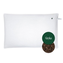 Poduszka do spania z łuską gryki dla dorosłych biała (45 x 60 cm) Plantule Pillows