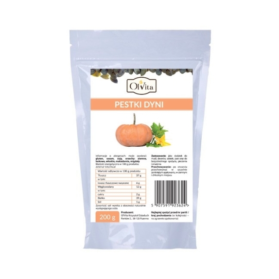 Pestki dyni bezłuskowa 200g BIO Olvita cena 11,90zł